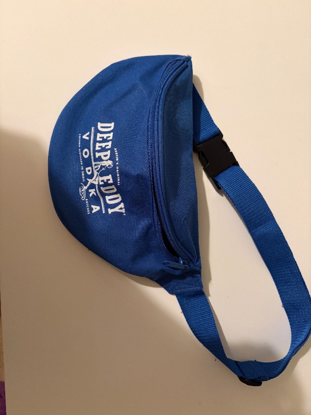 Deep Eddy blue fanny pack